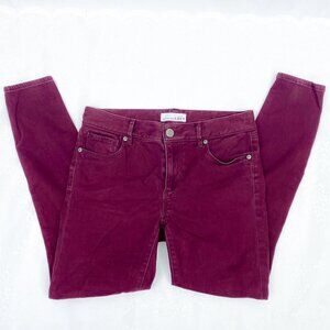 Women's Ann Taylor LOFT Wine Red Straight Leg Pants Ladies Maroon Leggings